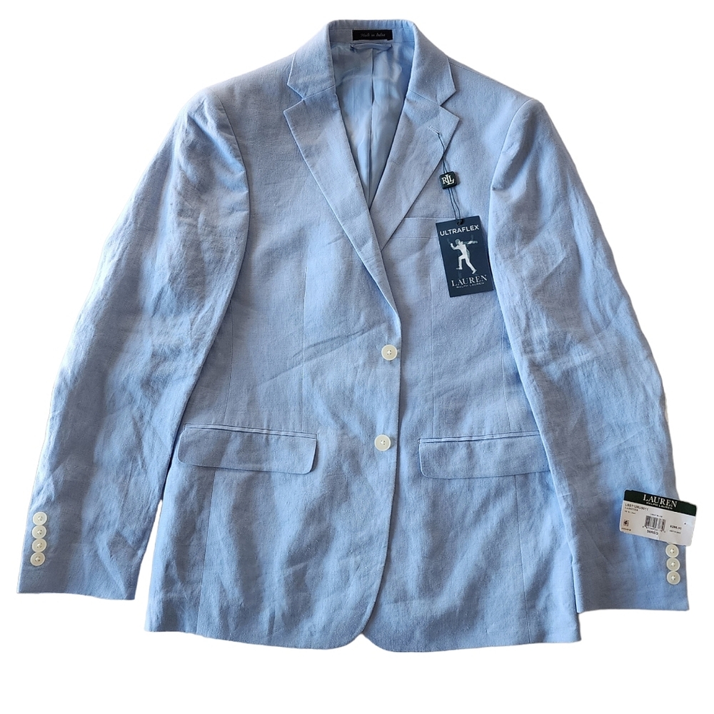 NWT Ralph Lauren Polo Jacket Light Blue Lassiter Blazer Jacket Sports-Coat 38R